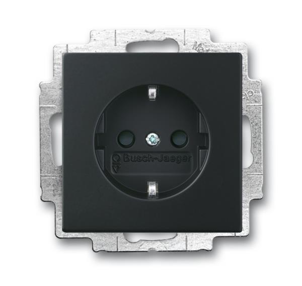 Busch-jaeger Stopcontact ra inbouw 1-voudig kv zwart SI-B 20 eucb 15 914 (2CKA002013A5381) afbeelding 2