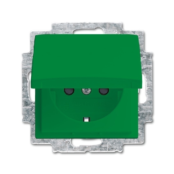 Wandcontactdoos met RA (type F) kv kd cpl groen inb 20 EUKB-13-914 afbeelding 2