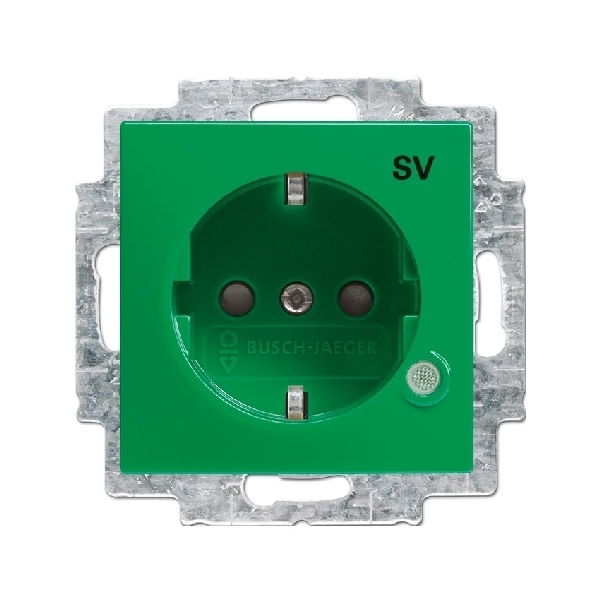 Wandcontactdoos met RA (type F) kv cpl groen led inb 20 EUCBL-13-914 afbeelding 2