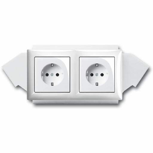 Busch-jaeger Stopcontact ra inbouw 2-voudig ds h140 SI-B 20 2 euwcj 914 503 (2CKA009999A2065) afbeelding 2