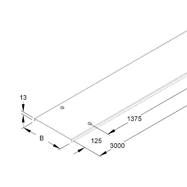 Kabelgoot/ladder deksel 500mm 3m draaisl.RDV500F afbeelding 2