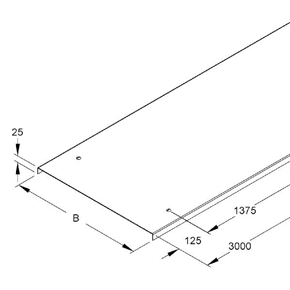 Kabelladder deksel 600 3m dr.sl. WDV600 afbeelding 2