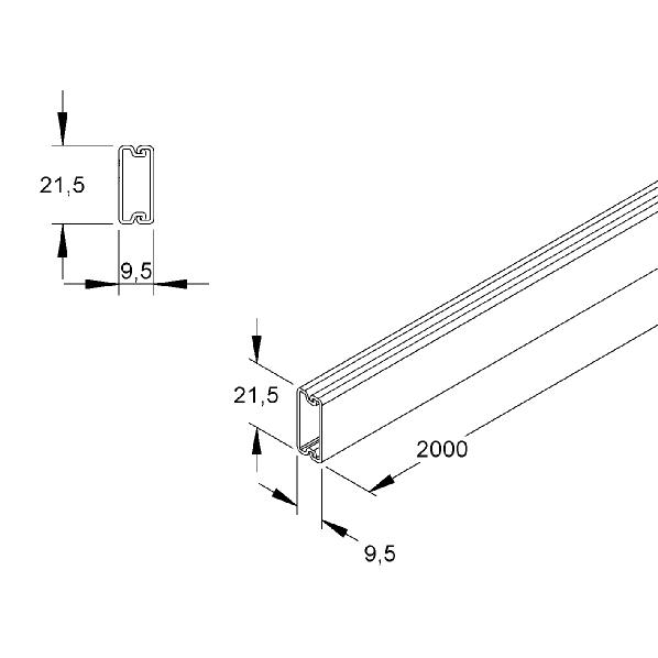 KLEINHUIS HKL1022.5 PVC GOOT +DKS 10X22 R8014 1=1M afbeelding 2