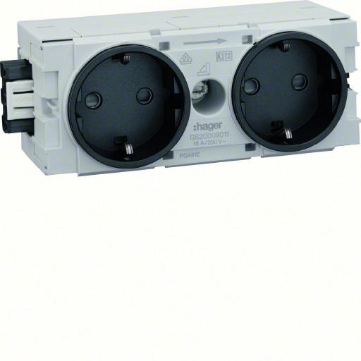 Contactdoos 2V+RA C-profiel Wago RAL9011 zwart afbeelding 2