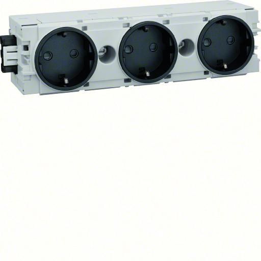 Contactdoos 3V+RA C-profiel Wago RAL9011 zwart afbeelding 2