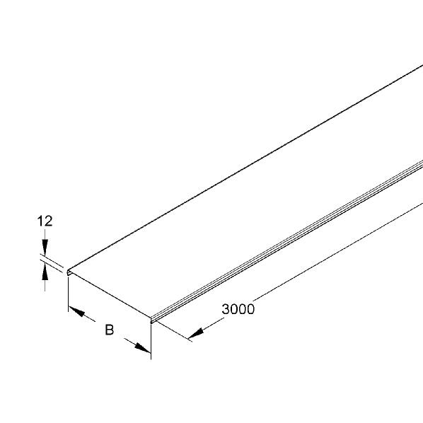 Draadgoot deksel 200mm 3m RVS GRD200ER afbeelding 2