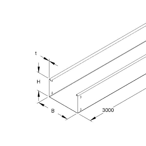 Kabelgoot 110 200mm kopp 3m RLU110.200 afbeelding 2