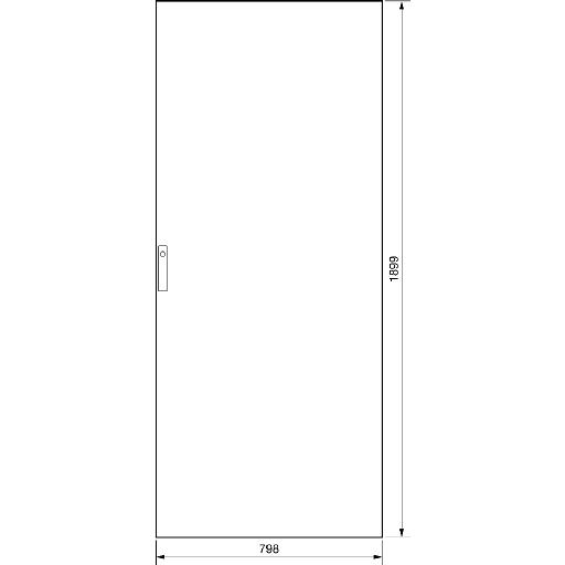 Hager Deur rechts verdeler B800xH1900mm RAL7035 grijs FZ214D afbeelding 2