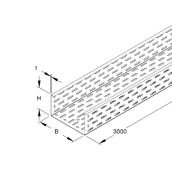 Kabelgoot 110 100mm perf. kopp 3m RL110.100 afbeelding 2
