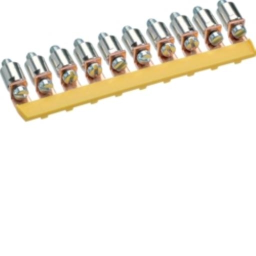 Hager Doorverbindingsbrug geïsol. 6mm², 10-P schroef KWJ06B10 afbeelding 2