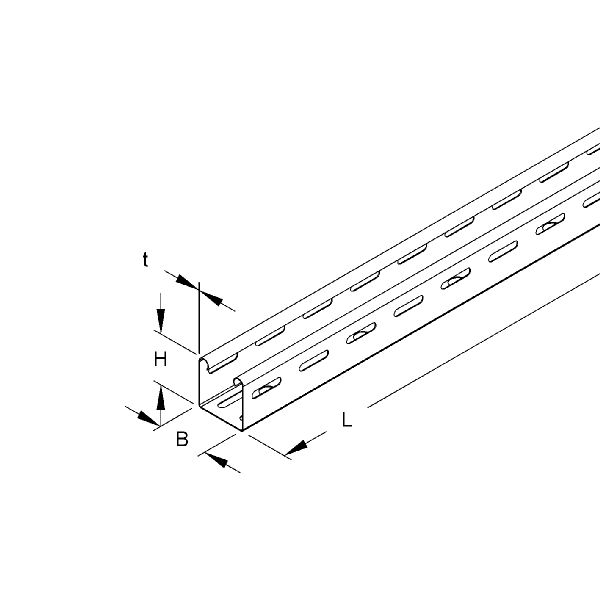 Kabelgoot 50 50mm perf. kopp 3m RL50.50 afbeelding 2