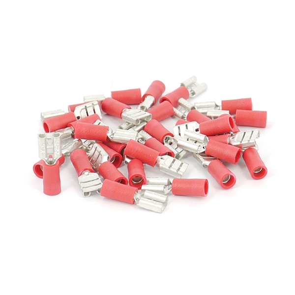 Vlakstekerhuls rood 6,3x0,8mm voor draad 0,5-1,5 mm2 rood 100 stuks 100100 Klemko afbeelding 2