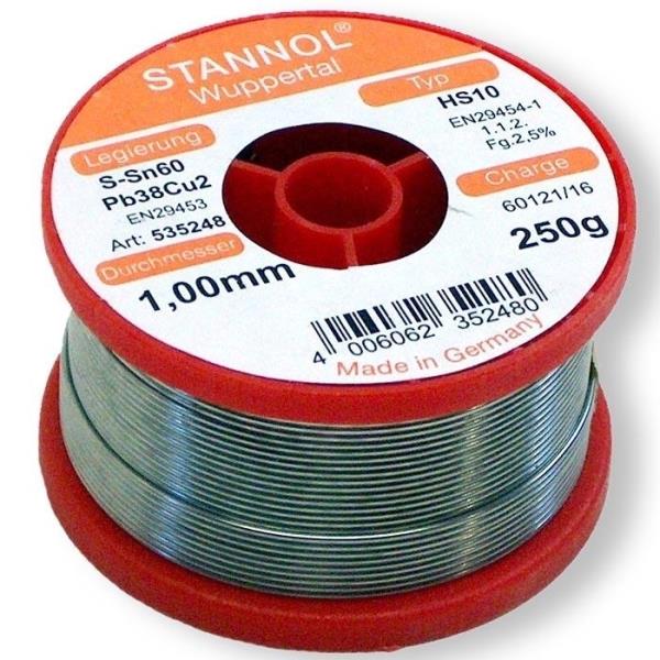 Stannol soldeertin met harskern diameter Ø1,0mm 250 gram spoel (535248) afbeelding 2