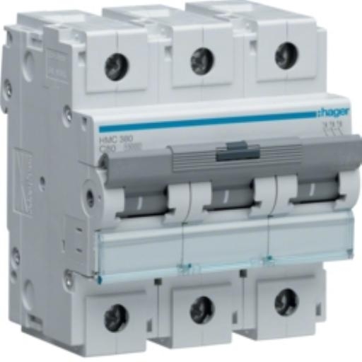 Hager Installatieautomaat 3-P C80A 15kA HMC380 afbeelding 2