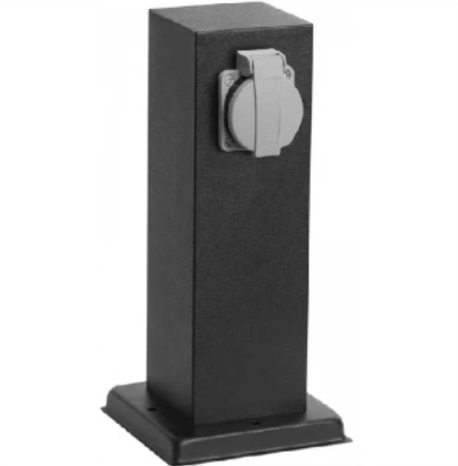 Aansluitzuil zwart RVS dubbelzijdig 2x WCD 300mm