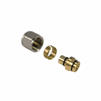 Henco messing schroefkoppeling adaptor schroef naar Henco standaard 26x28 Cu (geel messing) afbeelding 2