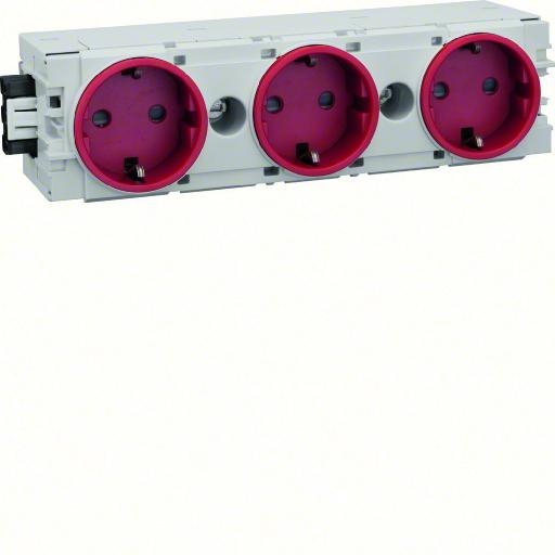 Contactdoos 3V+RA C-profiel Wago RAL3020 rood afbeelding 2