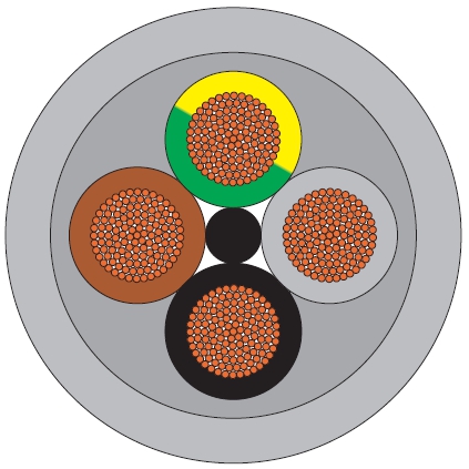 DYNAMIC YMZ1KF B2CA 4G50 INST KABEL HV KNIP afbeelding 1