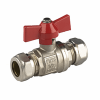 Bpe kogelkraan vernikkeld knel 22mm met vlinderknop