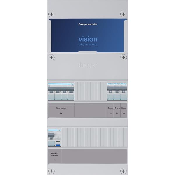 Hager 4-groepenkast 3-F,1HACO,3Direct +D VKG013U-D afbeelding 2