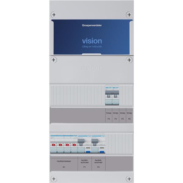 Hager 4-groepenkast 3-F,HS,2HACO,2MCCBdirect VKG022K afbeelding 2