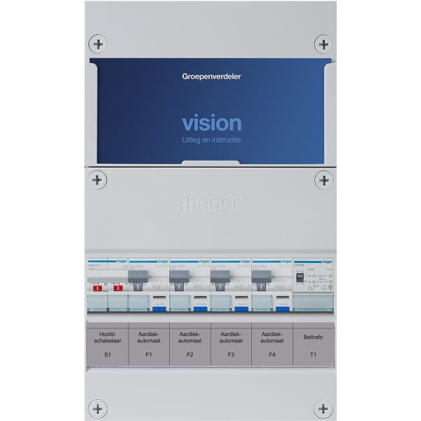 Hager 4-groepenkast 1-F,HS,4HACO +T VKG040A-T afbeelding 2