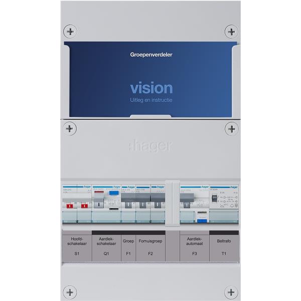 Hager 2-groepenkast 1-F,HS,1ALS2/30mA,1MCCB,1HACO +F+T VKG110A-FT afbeelding 2