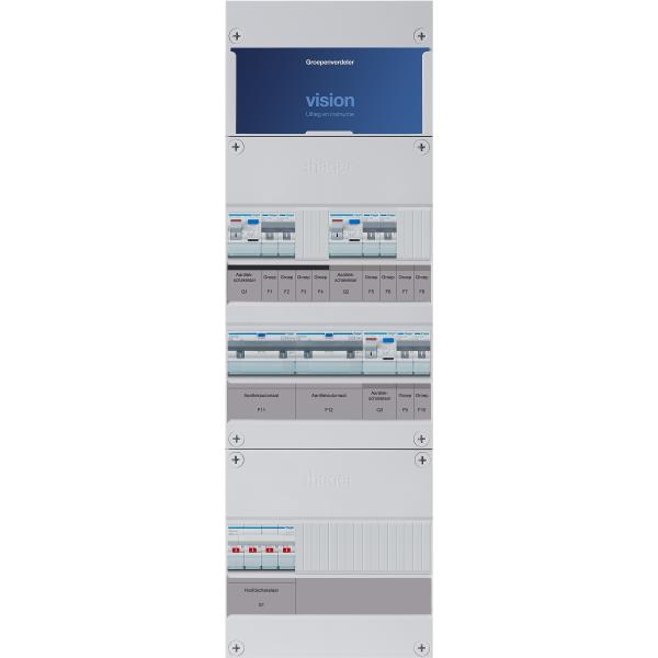 Hager 6-groepenkast 3-F,HS,3ALS2/30mA,2+2+2MCCB +B+B VKG222M-BB afbeelding 2