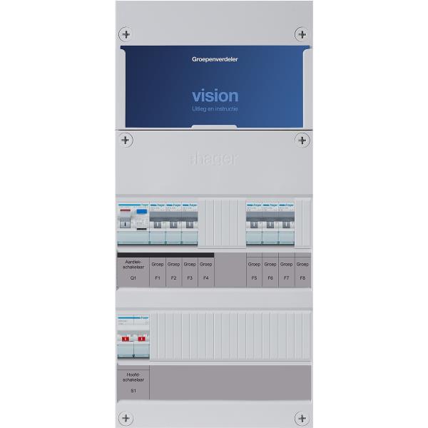 Hager 6-groepenkast 1-F,HS,1ALS2/30mA,3MCCB,3direct 475 VKG303D afbeelding 2