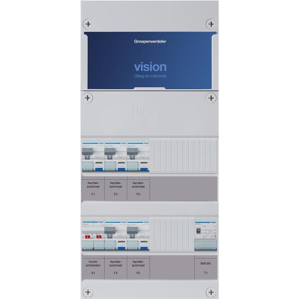 Hager 5-groepenkast 1-F,HS,3+2HACO +T VKG32G-T afbeelding 2