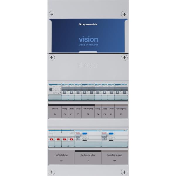 Hager 6-groepenkast 3-F,HS,2ALS4/30mA,3+3MCCB +F+F+T VKG33L-FFT afbeelding 2
