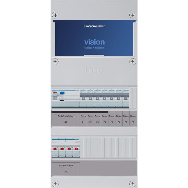 Hager 7-groepenkast 3-F,HS,1ALS4/30mA,4MCCB,3MCCBdirect VKG403K afbeelding 2