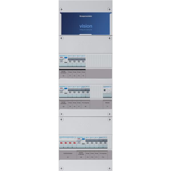 Hager 10-groepenkast 3-F,HS,3ALS2/30mA,4+3+3MCCB +F+F+T VKG433M-FFT afbeelding 2