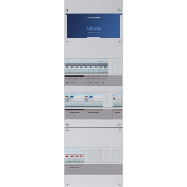 Hager 7-groepenkast 3-F,HS,2ALS4/30mA,4+3MCCB +F+T H=695 VKG43M-FT afbeelding 2