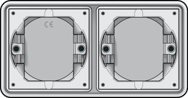 Niko Hydro Inbouwkader 2-voudig horizontaal IP55 grijs 700-75000 afbeelding 2