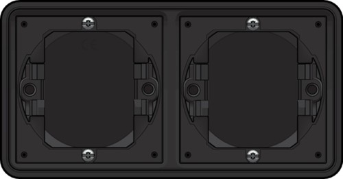 Niko dubbele zwarte inbouwdoos waterdicht IP55 horizontaal (761-75000)