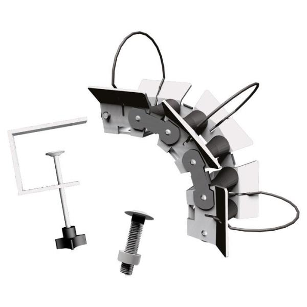 Flexibele rollenbaan met 6 mini mosterdpotten en een klembeugel - Actie