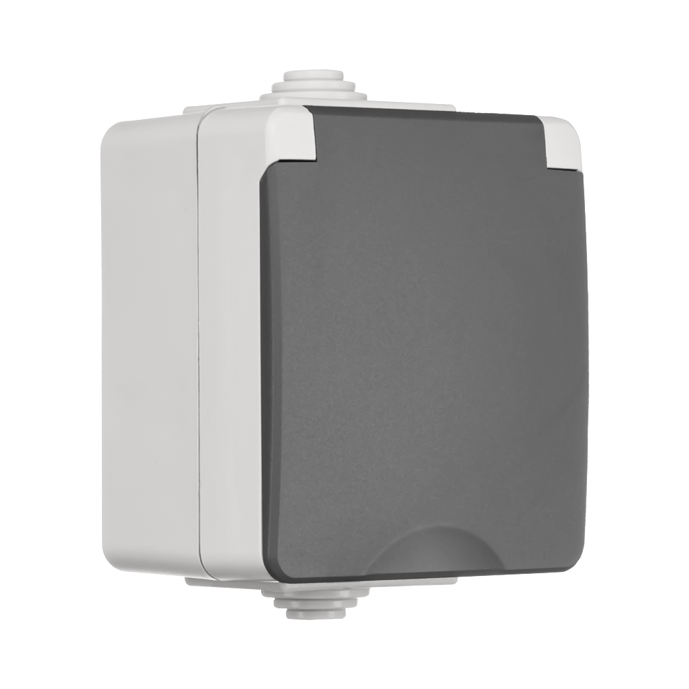 ION Opbouw Wandcontactdoos IP55 Grijs afbeelding 3