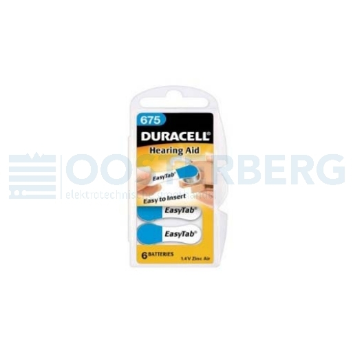 DURACELL DA 675 HOORBATT 1.35V BLAUW 1=6ST afbeelding 2