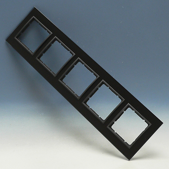 BERKER 10156616 AFD RAAM 5-V B7 GLAS ZWART afbeelding 2