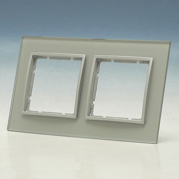 Berker B7 Glasafdekraam 2 voudig aluminium (10126414) afbeelding 2