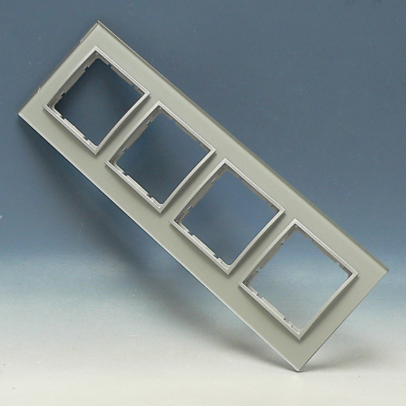 BERKER 10146414 AFD RAAM 4-V B7 GLAS ALU afbeelding 2