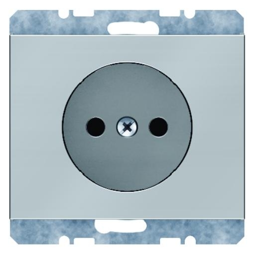 Berker K5 wandcontactdoos 1-voudig edelstaal (6167157004) afbeelding 2
