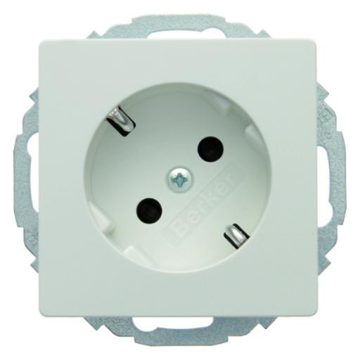 Berker Q.1 stopcontact met randaarde 45° enkel polarwit (47276089) afbeelding 2
