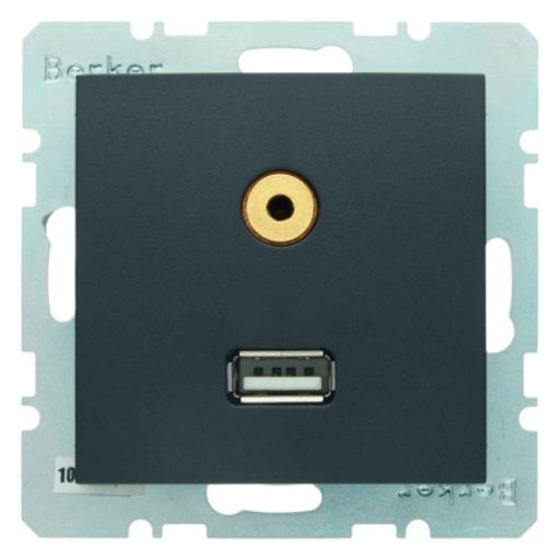 BERKER 3315391606 WCD USB/3.5MMAUDIO B1/B3 ANMT afbeelding 2