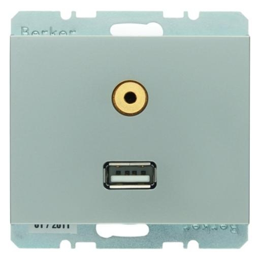 BERKER 3315397004 WCD USB/3.5MMAUDIO K5 ES LAK afbeelding 2
