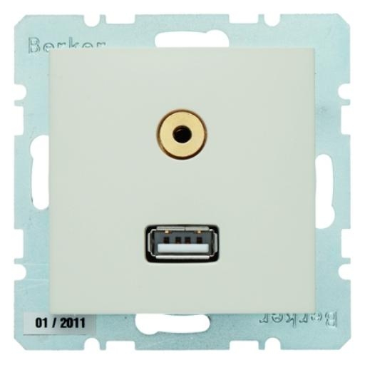 BERKER 3315398982 WCD USB/3.5MMAUDIO CR GL S1 afbeelding 2