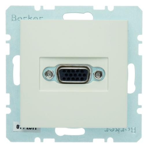 Berker S1 VGA wandcontactdoos met schroefliftklemmen creme (3315418982) afbeelding 2