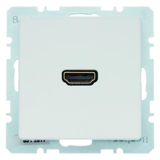 Berker Q1 High Definition (HDMI) wandcontactdoos polarwit fluweel (3315426089) afbeelding 2