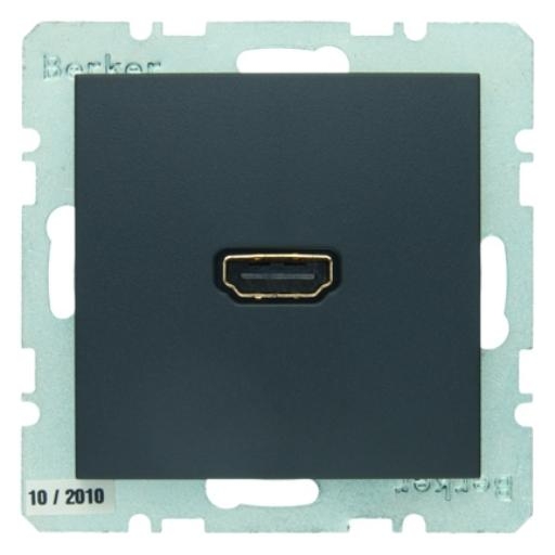 Berker S1 High Definition (HDMI) wandcontactdoos 90° aansluiting antraciet mat (3315431606) afbeelding 2
